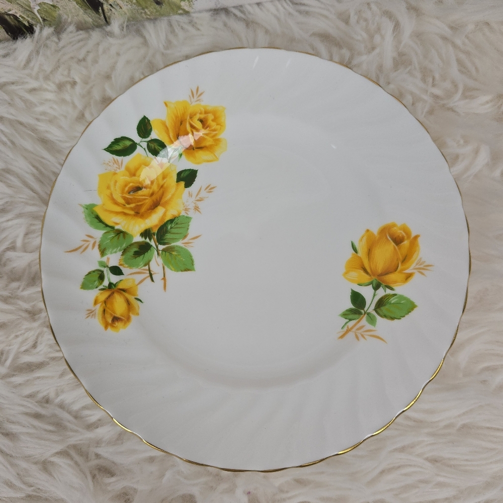 Crown Staffordshire Vintage 3 piece Cup, Saucer, and Dessert Plate - Picture 11 of 14